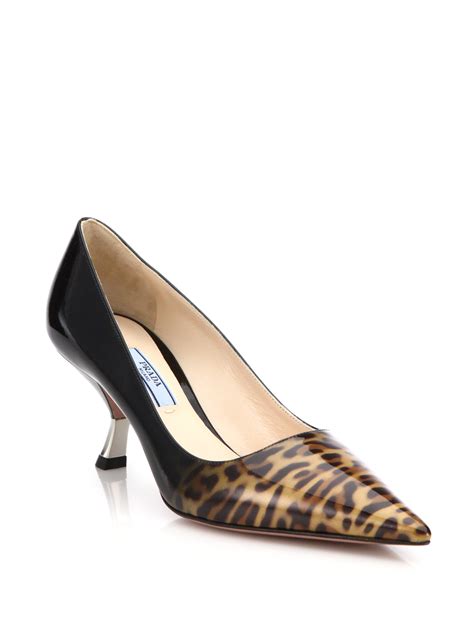 prada leopard heels|prada ankle pumps.